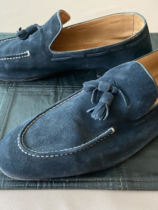 Barney\'s NY Black Suede Loafer Dark Navy Size 13M main image 5